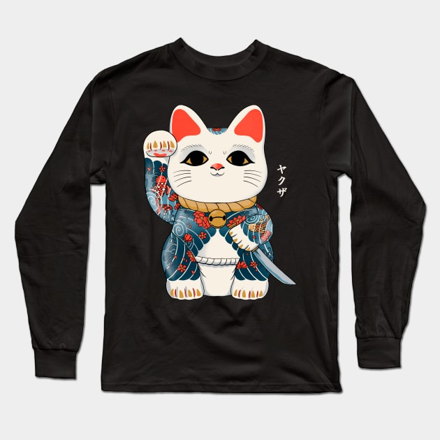 Lucky Cat Yakuza Long Sleeve T-Shirt by ppmid